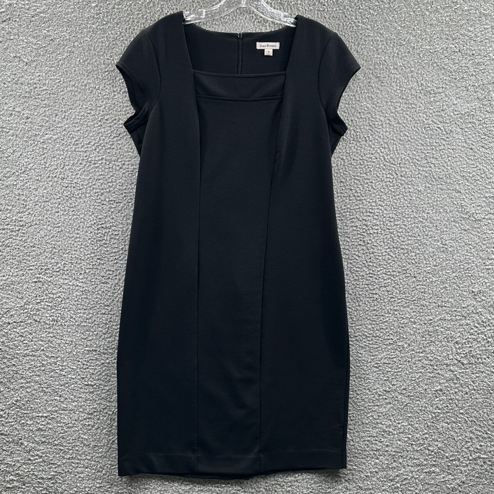 Joan Rivers Women Dress M Black Elegant Sheath Office Evening Little Black Dress